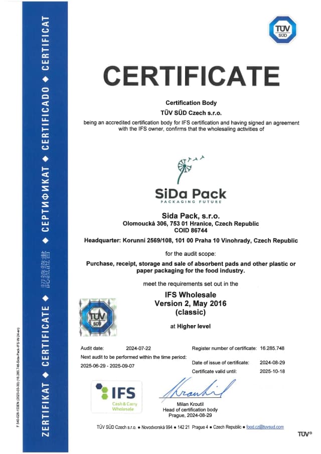 Certifikace SiDa Packu